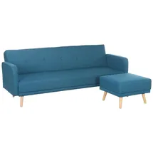 miliboo Skandinavisches Eck-Schlafsofa entenblau ULLA
