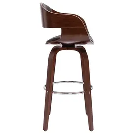miliboo Design-Barhocker drehbar schwarz und dunkles Holz H 67 cm GAO