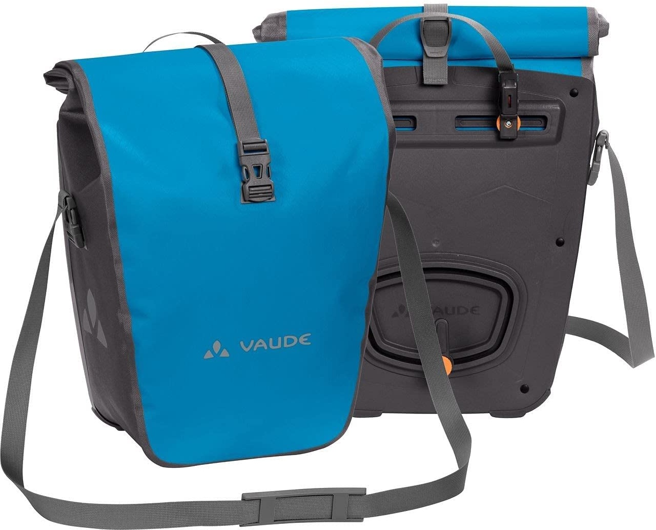 VAUDE Fahrradtaschen für Gepäckträger Aqua Back 2x24L in blau 2 x Hinterradtaschen wasserdicht, Fahrrad Gepäckträgertasche hinten, einfache Befestigung – Made in Germany