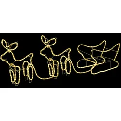 vidaXL Rentiere und Schlitten Weihnachtsdekoration Outdoor 576 LEDs