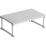 Erweiterbar Kleiderschrank Einlegeböden Schrankregal Einstellbare Lagerregal Schrank Ohne Bohren Kleiderstangen Regalteiler für Küche Badezimmer Schlafzimmer (Höhe 22cm, Breite 42cm, Länge 47-68cm)