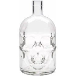 Glazen fles 'Doodskop', 700 ml, monding: kurk