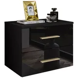 lookway Nachtschrank LINA II 55 x 42 x 37 cm Schwarz