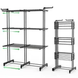VOUNOT Turmwäscheständer 40 m schwarz