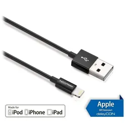 DELEYCON USB-Daten/Ladekabel MK-MK402 für Apple, 0,5 m, schwarz