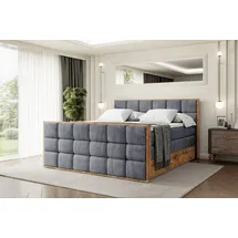 altdecor Boxspringbett 120 x 200 cm H3 Grau