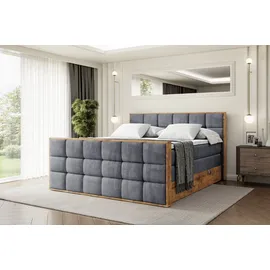 altdecor Boxspringbett 120 x 200 cm H3 Grau