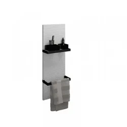burgbad Fiumo Wandpaneel, mit Plisséestruktur, WAAT035F3958, Farbe: Graphit Softmatt