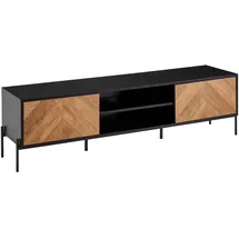 KADIMA DESIGN V-Muster TV-Lowboard 163x40x45 cm Schwarz Metall/Spanplatte