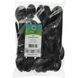 Papstar 150x BIO-Suppenlöffel Esslöffel Mehrweg 185mm BIO-PP extra stabil schwarz