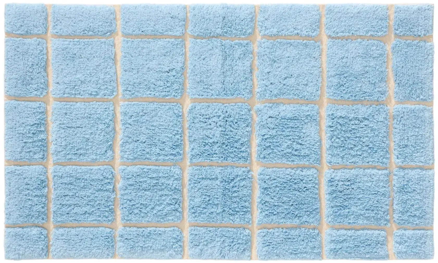 - Badteppich für Badezimmer - Badematte Noa Blau/Cream 60x100 cm