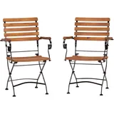 ACAMP Lindau Klappsessel 55 x 88 x 57 cm schwarz/braun 2 St.