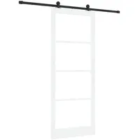 vidaXL Schiebetür ORKDAL Weiß 93 x 232 cm Massivholz Kiefer und Glas 3332152