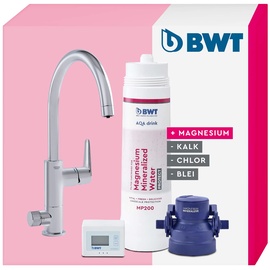 BWT Wasserfilter AQA Drink Pure Urban | 2-Wege Wasserhahn mit C-Auslauf Magnesium Mineralized Kartusche