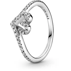 Pandora 199302C01 Silber Damenring Sparkling Wishbone Heart, 54/17,2