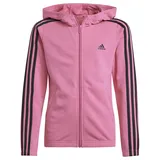 Adidas Mädchen Essentials 3-Stripes Full-Zip Hoodie, Pulse Magenta/Black, 13-14 Years