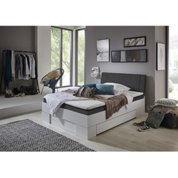 Relita - Futonbett SANDRO 90 x 200 cm Liegefläche mit Polsterkopfteil, inkl. Lattenrost, Ausführung Dekor Weiß