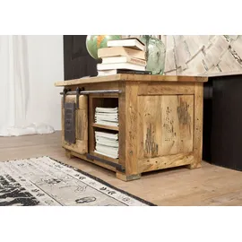 MASSIVMOEBEL24.DE Truhe Mango 76x51x46 Natur lackiert Railway #134