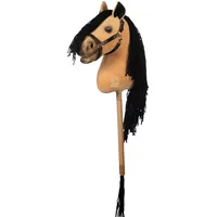 HKM - Hobby Horse Premium, Buckskin mit Halfter, Schweif & abschraubbarem Stock, Steckenpferd für Kinder, Stockpferd + Zubehör zum Hobby Horsing