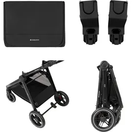 KIKKABOO Kikka boo Kombikinderwagen Ava 3 in 1 Babywanne, Babyschale, Gummiräder, Tasche schwarz