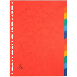Exacompta 1412E 25x Register aus Colorspan-Karton 225g, 12 Positionen, für Format DIN A4 - Farben sortiert