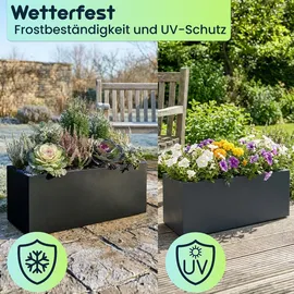 ethick Blumentopf Rechteckig 58 58 x 29 x 30 cm Anthrazit