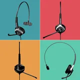 GEQUDIO Headset 1-Ohr mit 2,5mm Klinke - Schwarz