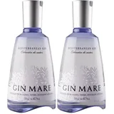 Gin Mare - Der mediterrane Gin - Premium Gin - Geschenkempfehlung- würzig-aromatisch inspiriert von der einzigartigen Geschmackswelt der Mittelmeerregion - 0.7L, 42.7% Vol (Packung mit 2)