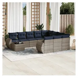 vidaXL Gartensofa-Set 11-tlg. grau Polyrattan