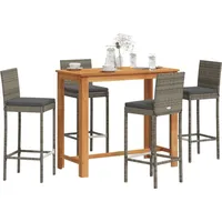 vidaXL Gartenbar Set 5-tlg. Grau