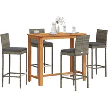 vidaXL Gartenbar Set 5-tlg. Grau