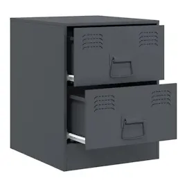 vidaXL Nachttisch Anthrazit 34,5x39x44 cm Stahl