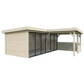 Palmako Carport/Pavillon Connect Lenna 24,9 m2 Set 422 Slide hellbraun tauchgrundiert