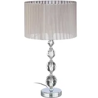Relaxdays Nachttischlampe Kristall Grau