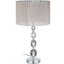 Relaxdays Relaxdays, Nachttischlampe Kristall Silber,Grau