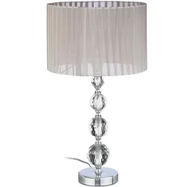 Relaxdays Relaxdays, Nachttischlampe Kristall Silber,Grau