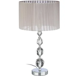 Relaxdays Nachttischlampe Kristall Grau