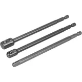 Yato Bit-Set Adapter hex do nasade-1/4, 3/8, 1/2 3szt, Hex-Adapter-Set für Stecknüsse 1/4, 3/8, 1/2, 3-tlg., 3-St., Hex-Adapter-Set für Stecknüsse 1/4, 3/8, 1/2, 3-tlg. bunt