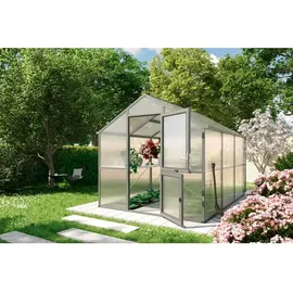 KGT Iris III Aluminium Anthrazit-Grau Polycarbonat transparent 16 mm 7,53 m2