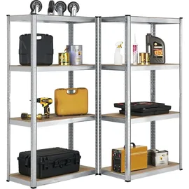 Juskys Lagerregal Easy 2er Set - Schwerlastregal 160x80x40 cm 8 Böden - Metall 80x160x40 Freizeit, Heimwerken, Werkstatt