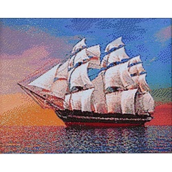 Diamantenstickerei-Set "Segelschiff", 48 x 38 cm