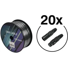 Eurolite DMX Kabel 2x0,22 100m sw + 10 Verbinder