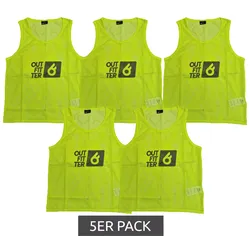 5er Pack Outfitter OCEAN FABRICS TAHI nachhaltiges Kinder Trainings-Leibchen Mannschaftssport OUT-K-3038-OTW-27 Neongelb - One-Size