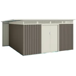 WASABI Metallisches Gartenhaus Uppsala 13,22m2 - 333x397x191cm. Gartenhaus