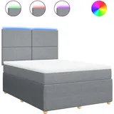 vidaXL Boxspringbett 140 x 200 cm Hellgrau