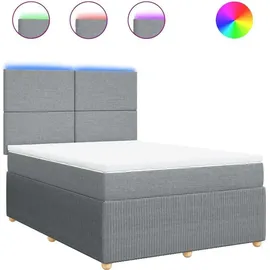 vidaXL Boxspringbett 140 x 200 cm Hellgrau