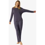 SCHIESSER Pyjama Selected Premium Warming Blau L