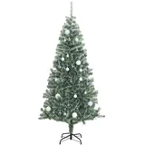 vidaXL Künstlicher Weihnachtsbaum 300 LEDs Kugeln Beschneit 210 cm Modell 3