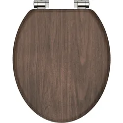 Schütte MDF WC Sitz DARK WOOD, Toilettendeckel mit Absenkautomatik Motiv, Klobrille mit Holzkern, Toilettensitz, WC Deckel