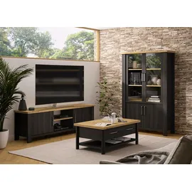 Gami Vitrine Sequoia 121 x 40 x 183 cm Schwarz